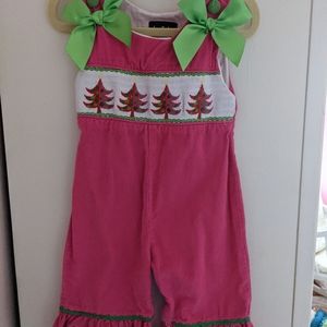 Lil Cactus Christmas Smocked Romper